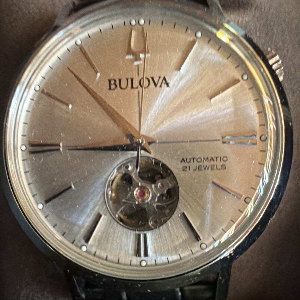 Bulova Aerojet - 96a315, Stainless, Black Leather, Men's Watch